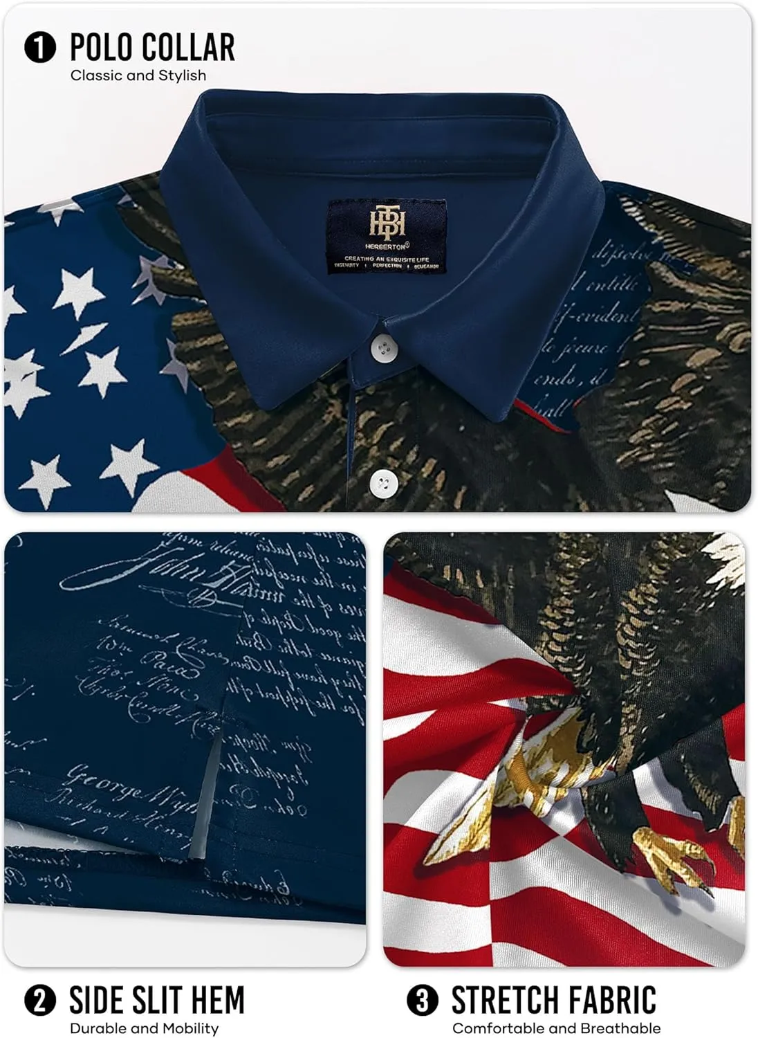 Men's Golf Polo Shirts Moisture Wicking Athletic Polos Dry Fit Performance Shirt (S-XXL)