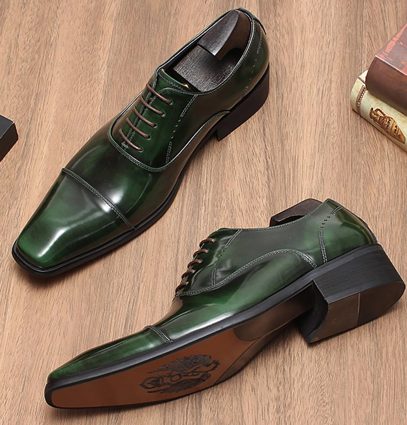 Men's Handcrafted Oxford Dress Shoes | Genuine Leather Brogue Derby for Business/Wedding/Tuxedo | Cushioned Outsole Formal Shoes | Prom & Casual Luxury Footwear