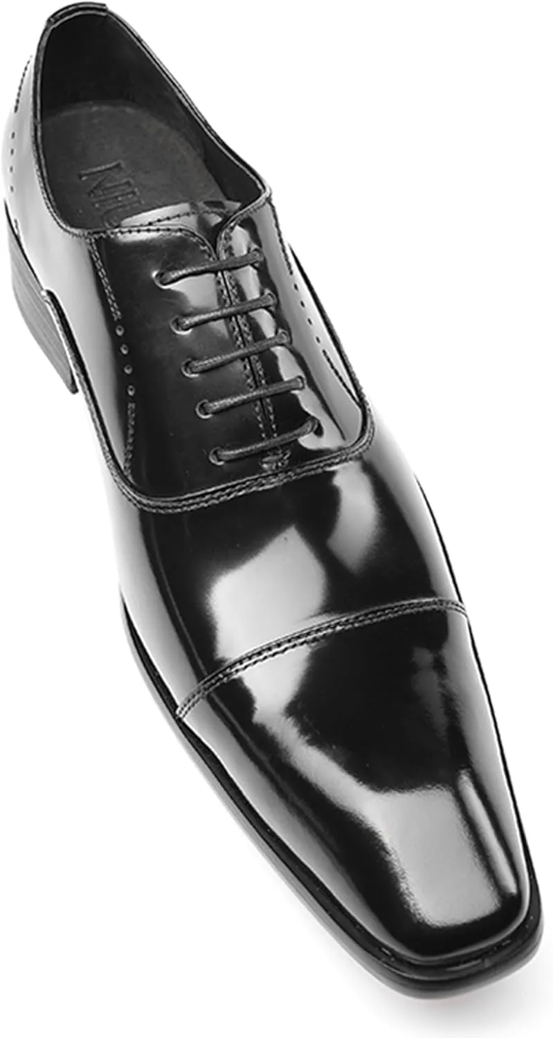 Men's Handcrafted Oxford Dress Shoes | Genuine Leather Brogue Derby for Business/Wedding/Tuxedo | Cushioned Outsole Formal Shoes | Prom & Casual Luxury Footwear