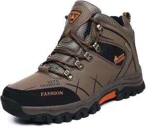 Mens Hiking Boots Non-Slip Outdoor Mid Top Ankle Boot Breathable Hiker Camping Trekking Shoes