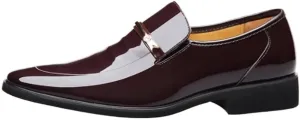 Men's Invisible Height Increasing Elevator Shoes, Luxury Patent Leather Slip-On Dress Shoes, Casual Business, Wedding & Prom Shoes for Men