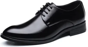 Men's Lace Up Formal Oxford Dress Shoes with Non-Slip Rubber Sole Comfortable Business Derby Shoes