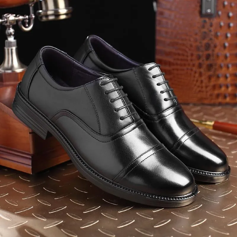 Men's Lightweight Comfortable Oxford Shoes - Modern Pointed Toe Tuxedo Derby Dress Shoes for Business Dinners and Formal Events