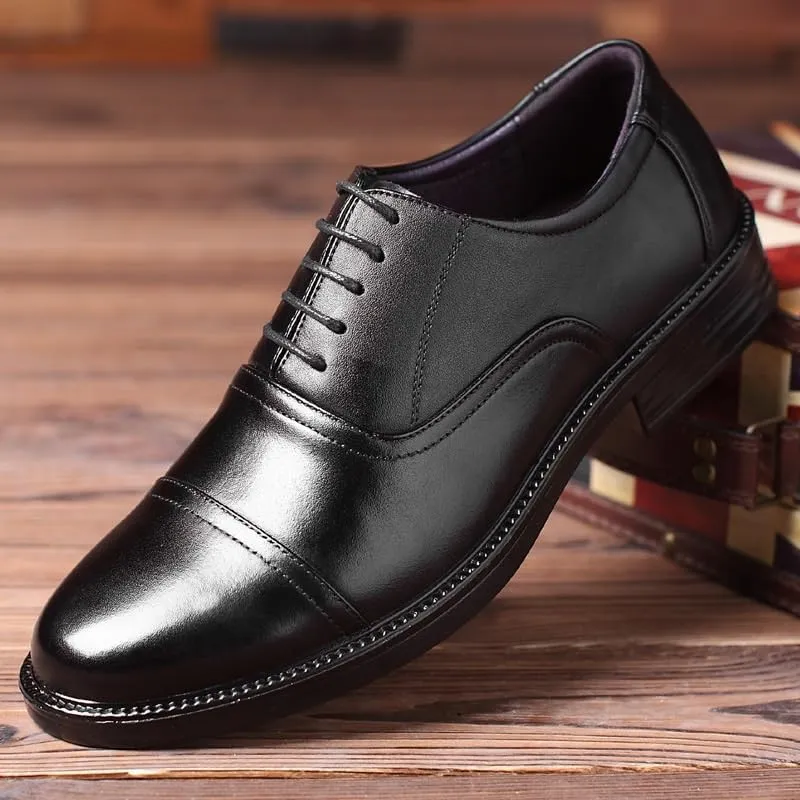 Men's Lightweight Comfortable Oxford Shoes - Modern Pointed Toe Tuxedo Derby Dress Shoes for Business Dinners and Formal Events