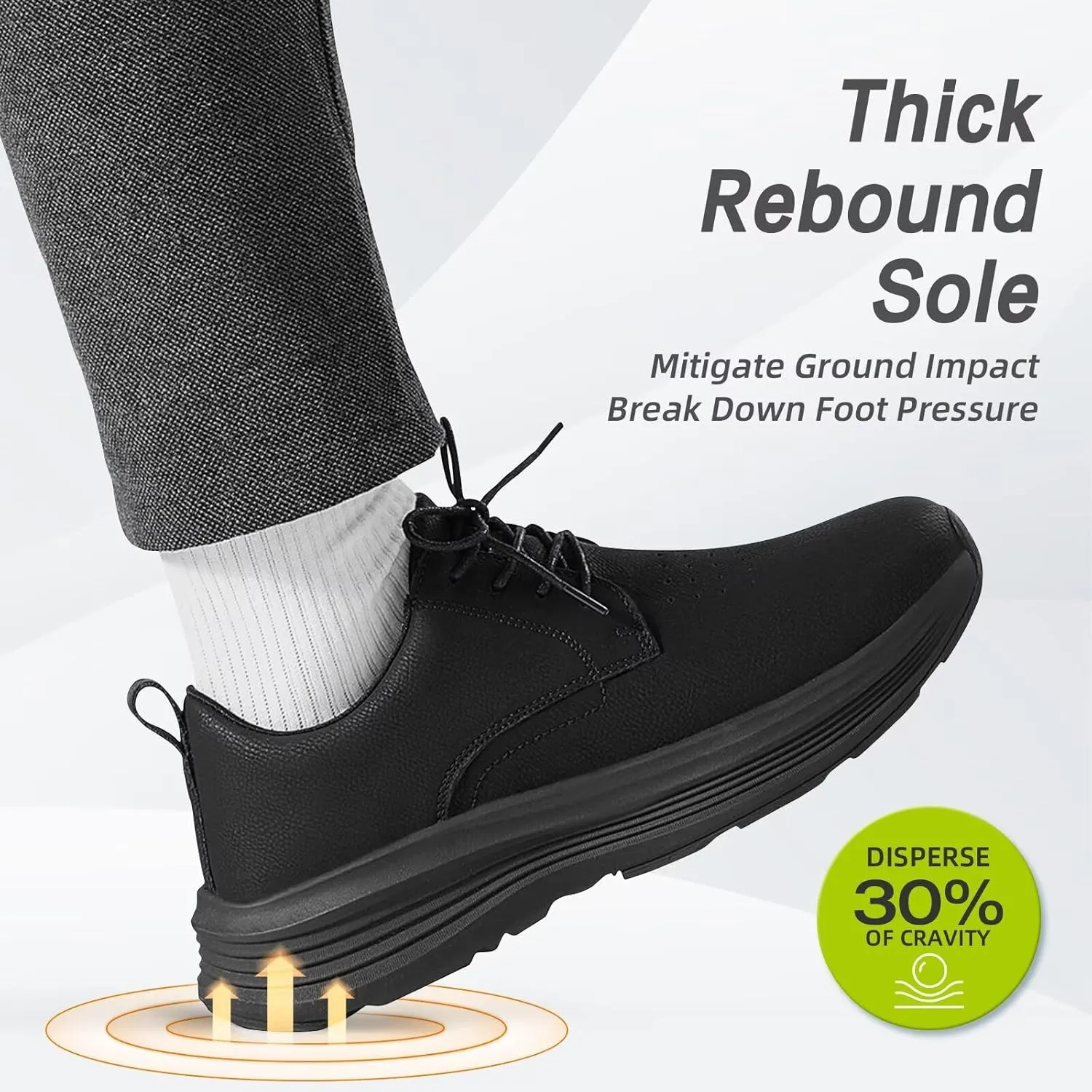 Men's Orthopedic Leather Dress Shoes: Casual Arch Support Plantar Fasciitis Orthotic Walking Business Oxford, Comfortable High Arch Golf Tennis Work Sneakers for Foot Heel Pain Relief