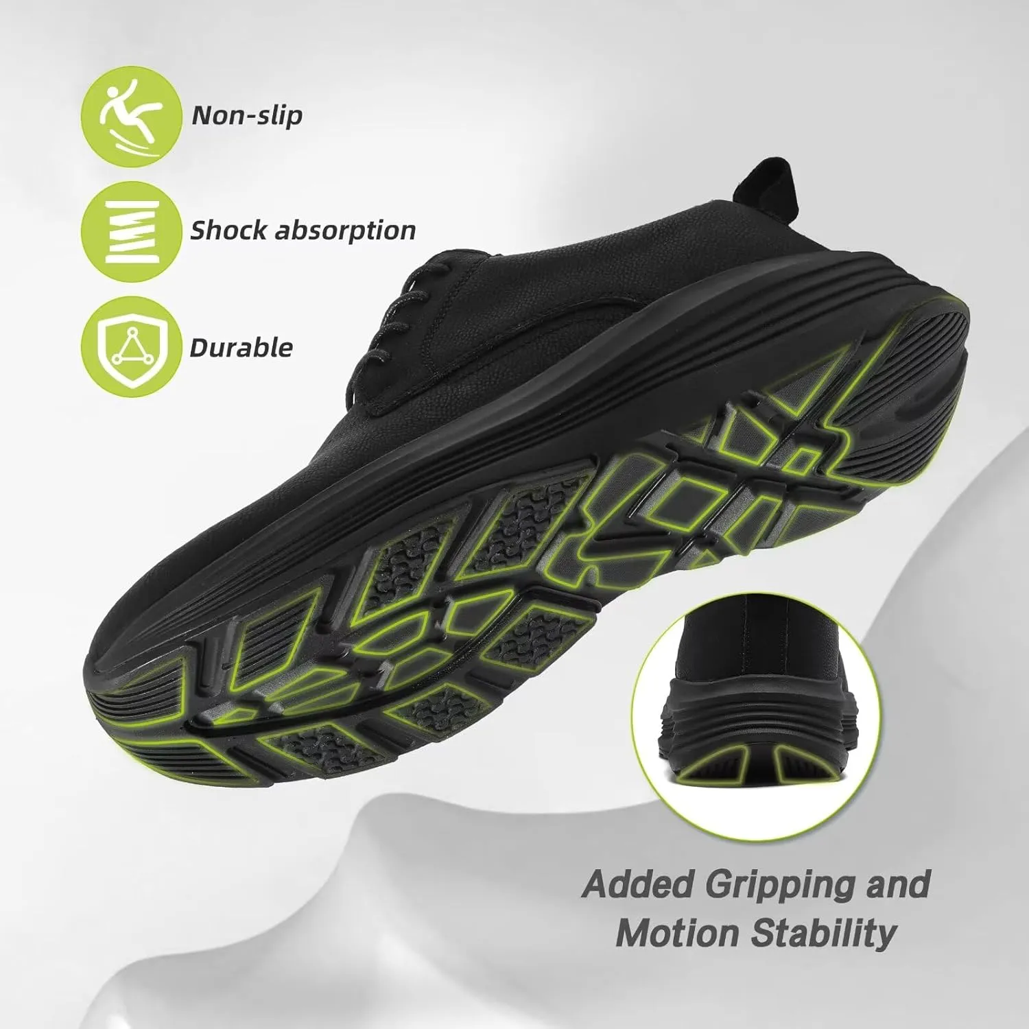 Men's Orthopedic Leather Dress Shoes: Casual Arch Support Plantar Fasciitis Orthotic Walking Business Oxford, Comfortable High Arch Golf Tennis Work Sneakers for Foot Heel Pain Relief