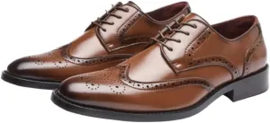 Men's Oxford Dress Shoes, Lace-Up Brogues Formal Shoes for Wedding, Office, Business & Evening - Modern Fashion Work Shoes for Men