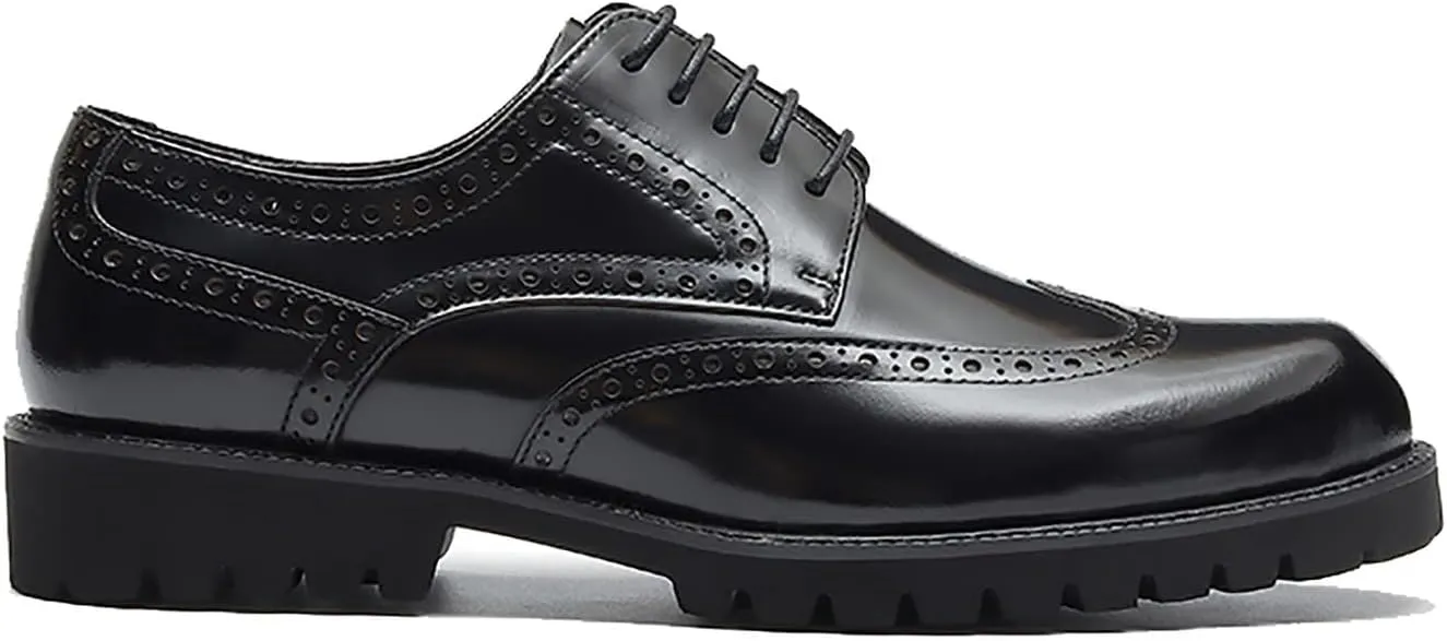 Men's Oxfords Casual Dress Wight Brogues Shoes Genuine Leather Derby Fashion Formal Tuxedo Walking Shoes for Men
