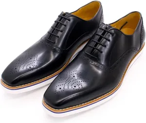 Men's Oxfords Formal Dress Genunie Leather Wingtips Brogues Suit Shoes Men's Fashion Prom Wedding Business Causal Flat Derby Comfortable Tuxedo Shoes for Men