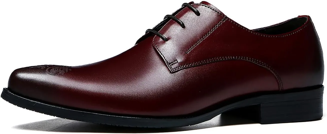 Men's Oxfords Formal Dress Leather Brogues Derby Business Prom Wedding Fashion Casual Walking Shoes for Men