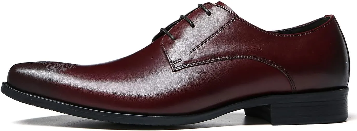 Men's Oxfords Formal Dress Leather Brogues Derby Business Prom Wedding Fashion Casual Walking Shoes for Men