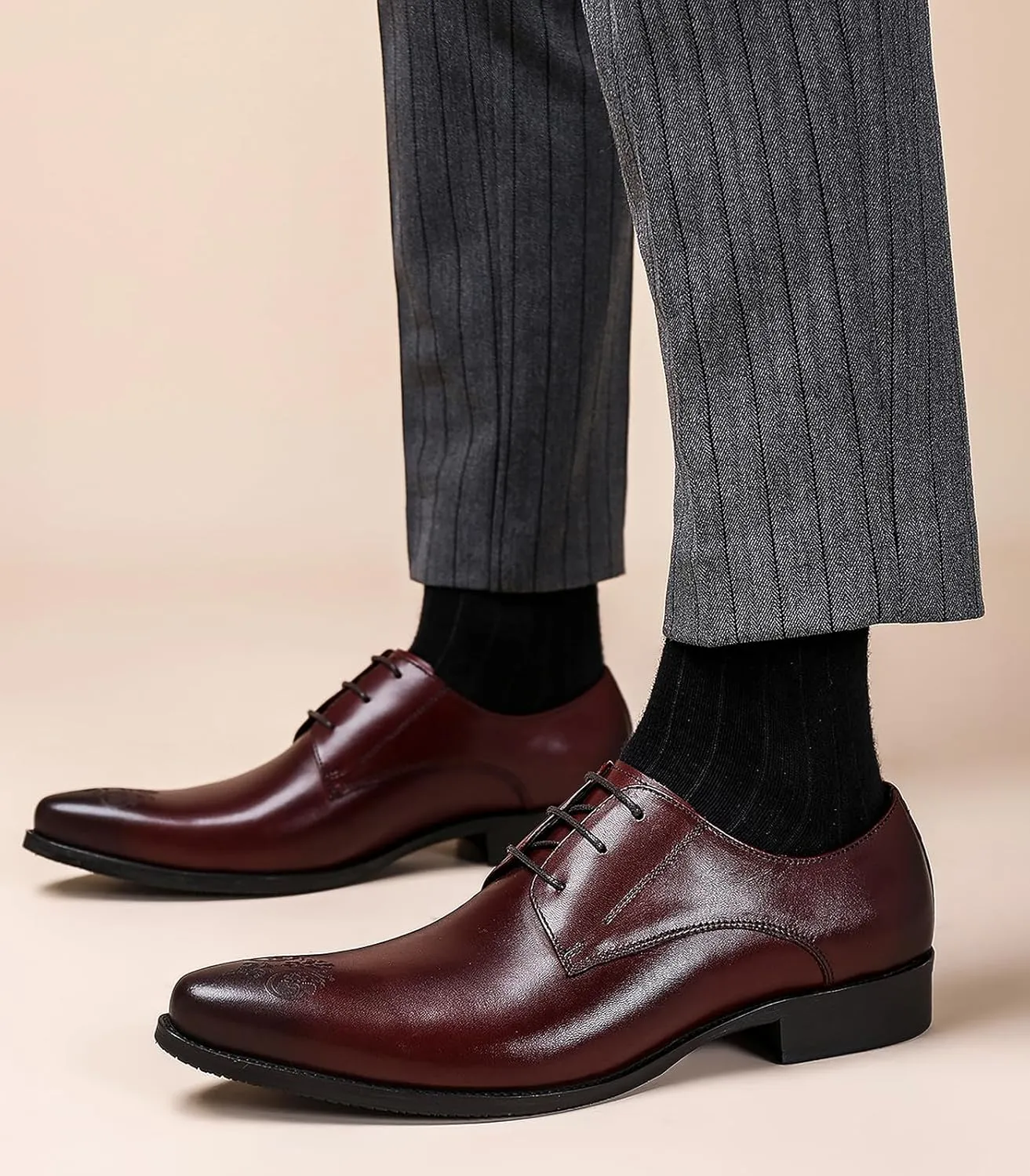 Men's Oxfords Formal Dress Leather Brogues Derby Business Prom Wedding Fashion Casual Walking Shoes for Men