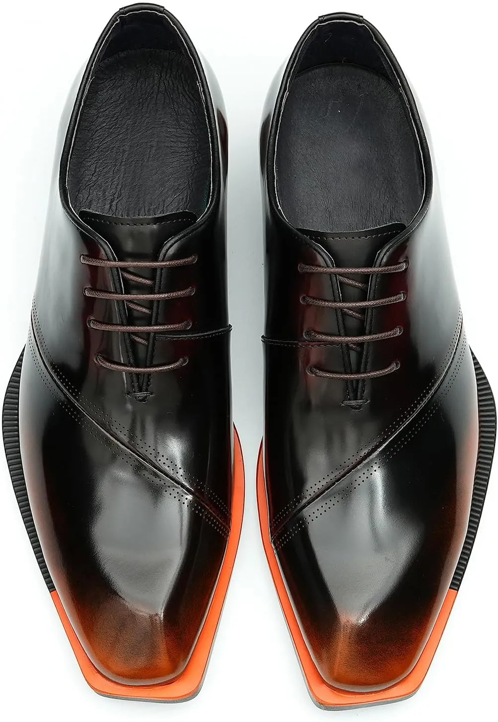 Men's Oxfords Formal Dress Patent Leather Derby Fashion Business Wedding Prom Tuxedo Casual Square Toe Oxford Walking Shoes for Men