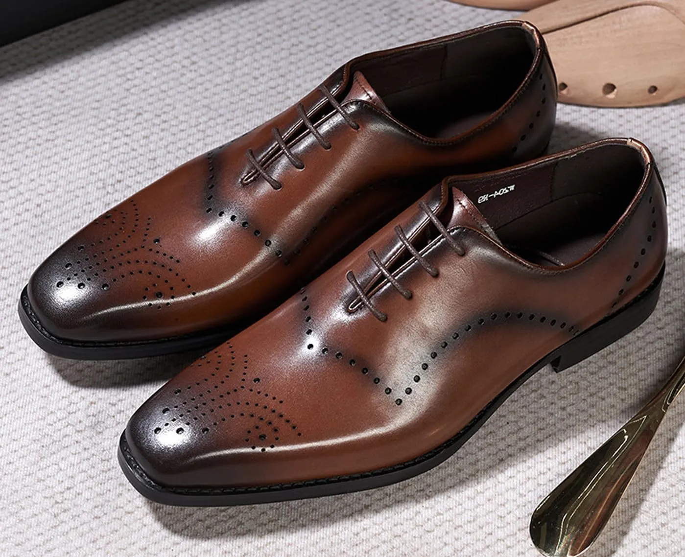 Mens Oxfords Formal Dress Suit Shoes Genunie Leather Wingtip Brogues Modern Shoes Men's Fashion Prom Wedding Business Casual Derby Comfortable Tuxedo Shoes for Men