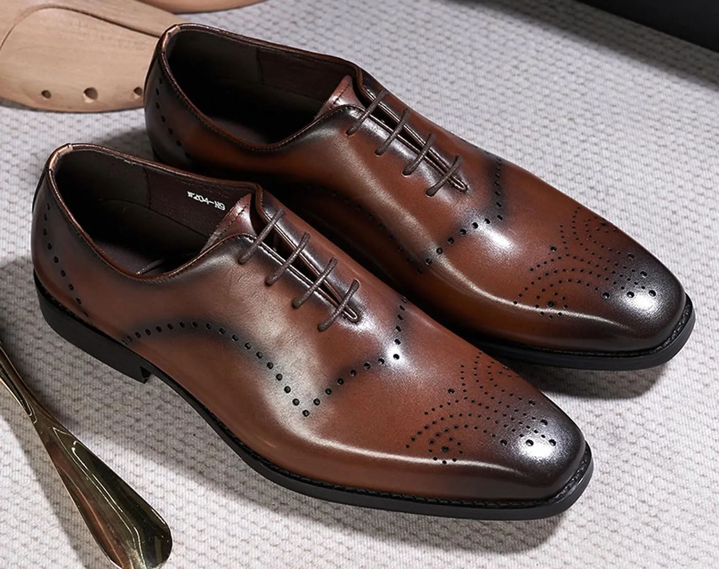 Mens Oxfords Formal Dress Suit Shoes Genunie Leather Wingtip Brogues Modern Shoes Men's Fashion Prom Wedding Business Casual Derby Comfortable Tuxedo Shoes for Men