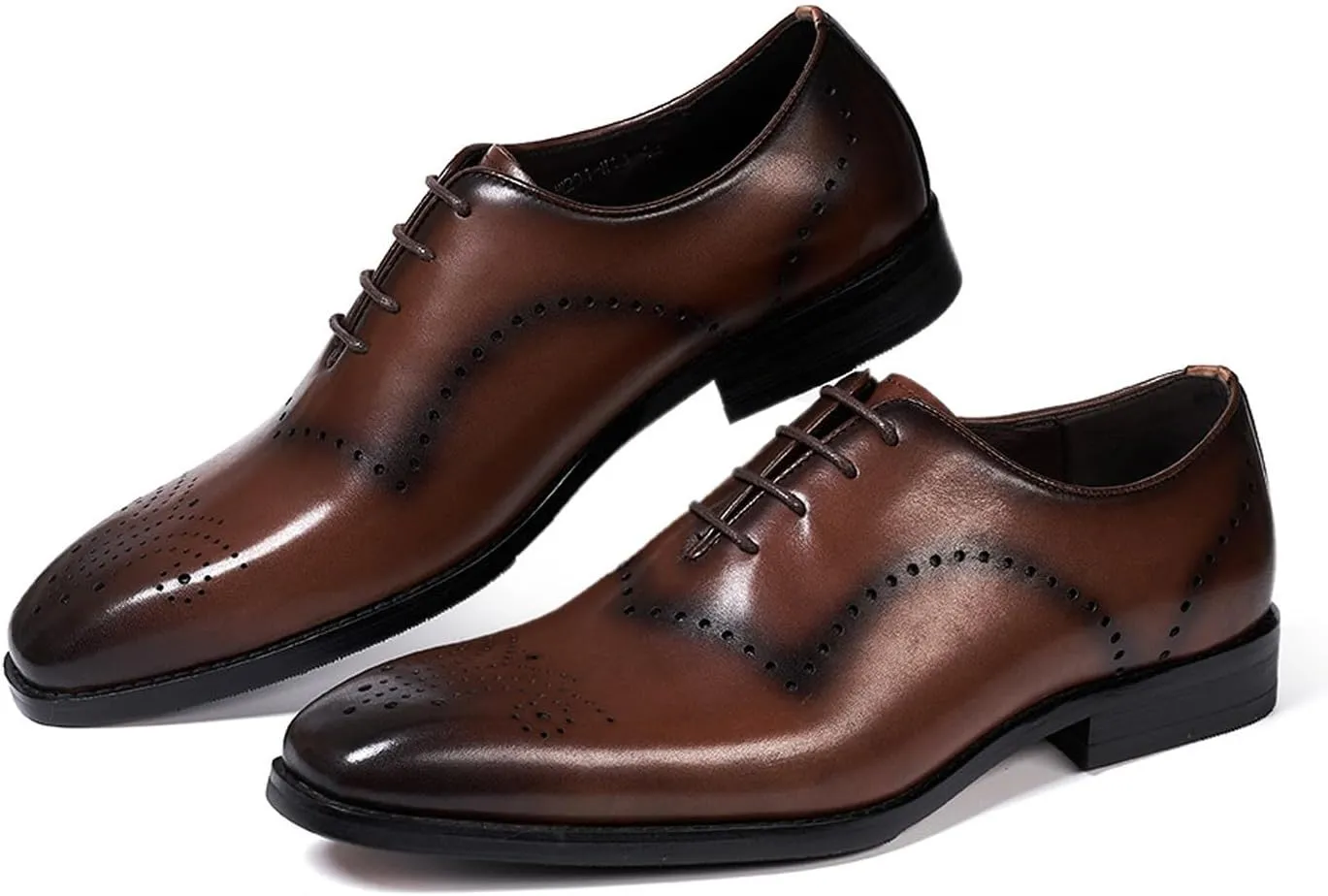 Mens Oxfords Formal Dress Suit Shoes Genunie Leather Wingtip Brogues Modern Shoes Men's Fashion Prom Wedding Business Casual Derby Comfortable Tuxedo Shoes for Men