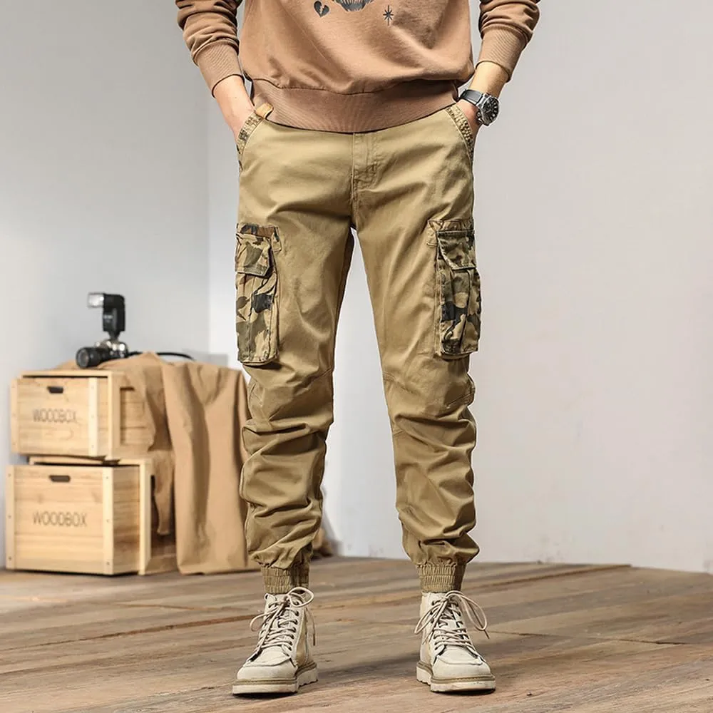 Men's Regular Fit Military Cargo Pants Camouflage Pockets Cotton Work Pants