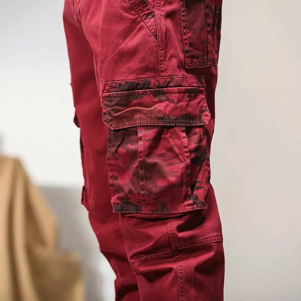 Men's Regular Fit Military Cargo Pants Camouflage Pockets Cotton Work Pants