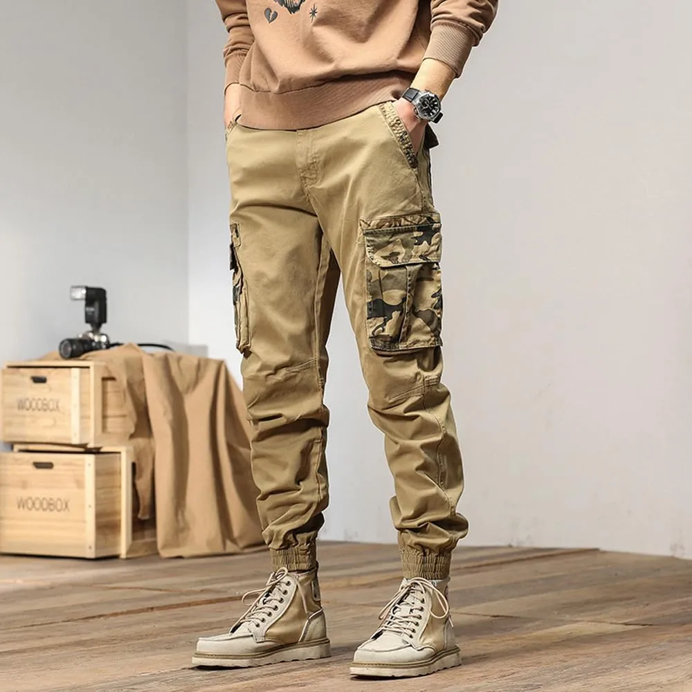 Men's Regular Fit Military Cargo Pants Camouflage Pockets Cotton Work Pants