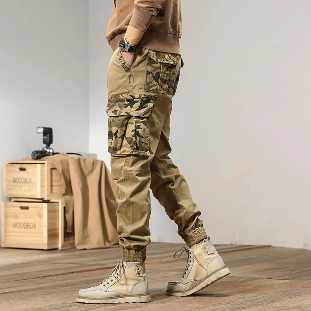 Men's Regular Fit Military Cargo Pants Camouflage Pockets Cotton Work Pants