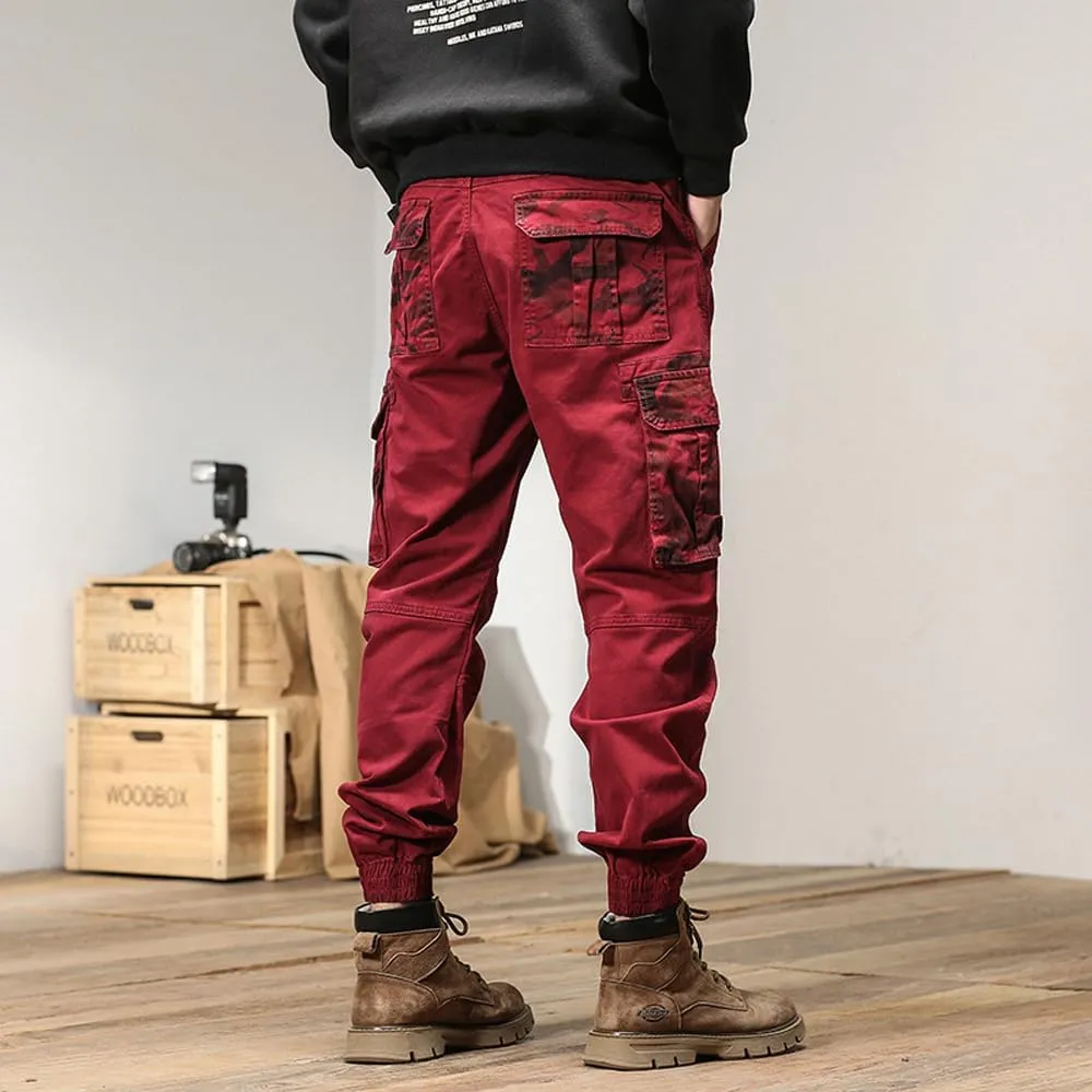 Men's Regular Fit Military Cargo Pants Camouflage Pockets Cotton Work Pants