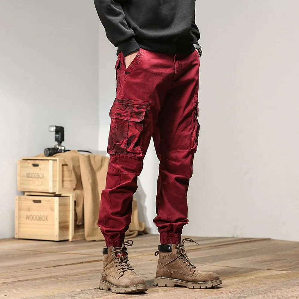 Men's Regular Fit Military Cargo Pants Camouflage Pockets Cotton Work Pants