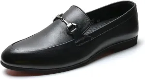 Men's Slip-On Leather Oxford Shoes - Comfortable Lightweight Derby Dress Shoes for Business and Casual Wear