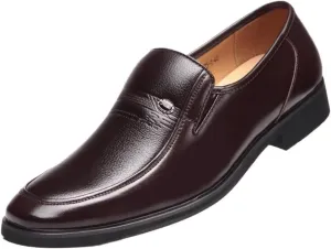 Men's Slip-On Oxford Leather Dress Shoes, Round Toe Crocodile Print Cowhide, Anti-Slip Rubber Sole, Low Top Formal Business Work Tuxedo Shoes