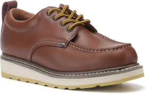 Men's Slip Resistant Work Shoes - 4" Brown Durable Oxford Style, Breathable & Soft Toe H82994