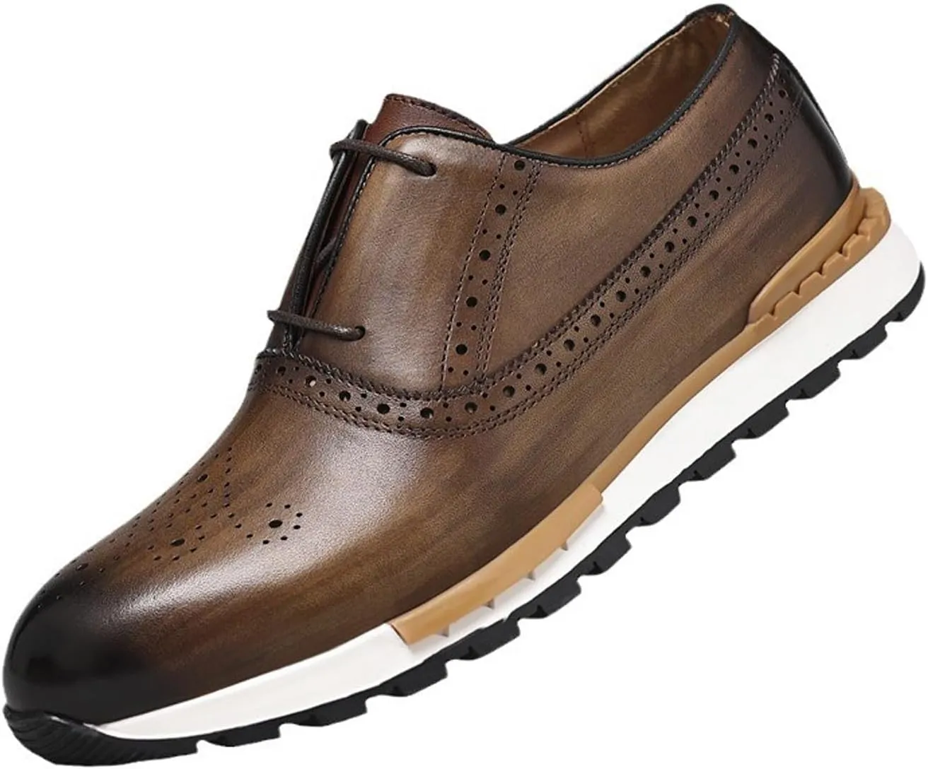 Mens Sneakers Fashion Casual Shoes Comfort Walking Shoes Modern Genunie Leather Flat Oxfords Business Casual Derby for Men