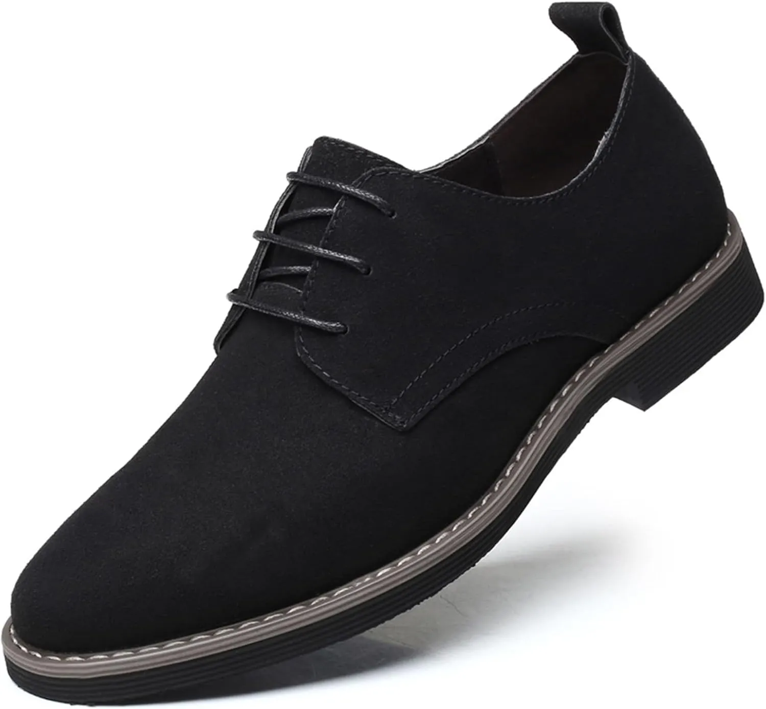 Men's Suede Lace Up Oxfords Classic Wing Tips Dress Shoes Casual Luxury Business Work Office Derby Shoes