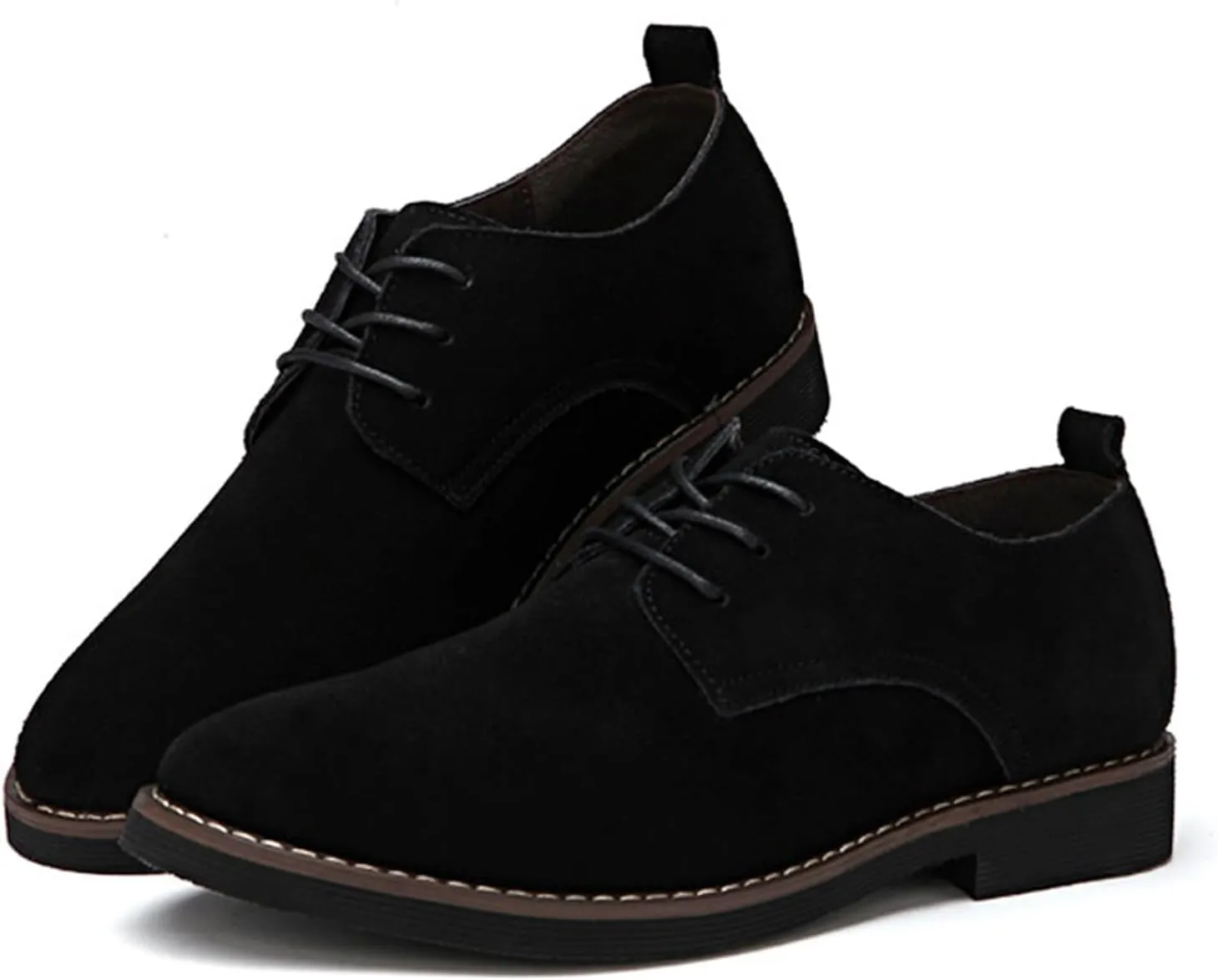 Men's Suede Lace Up Oxfords Classic Wing Tips Dress Shoes Casual Luxury Business Work Office Derby Shoes