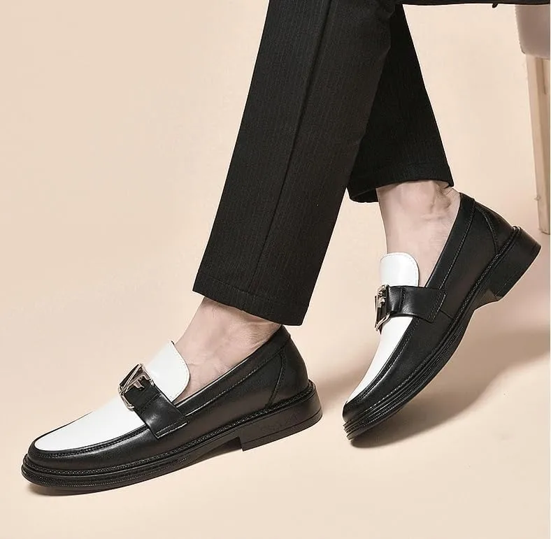 Men's Wingtip Brogue Oxfords Dress Shoes Genuine Leather Business Formal Comfortable Slip-On Derby Shoes