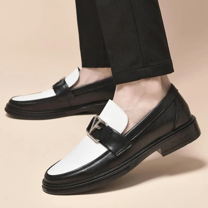 Men's Wingtip Brogue Oxfords Dress Shoes Genuine Leather Business Formal Comfortable Slip-On Derby Shoes