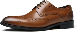 Men's Wingtip Oxfords Formal Dress Leather Brogues Derby Business Prom Wedding Fashion Casual Walking Shoes for Men