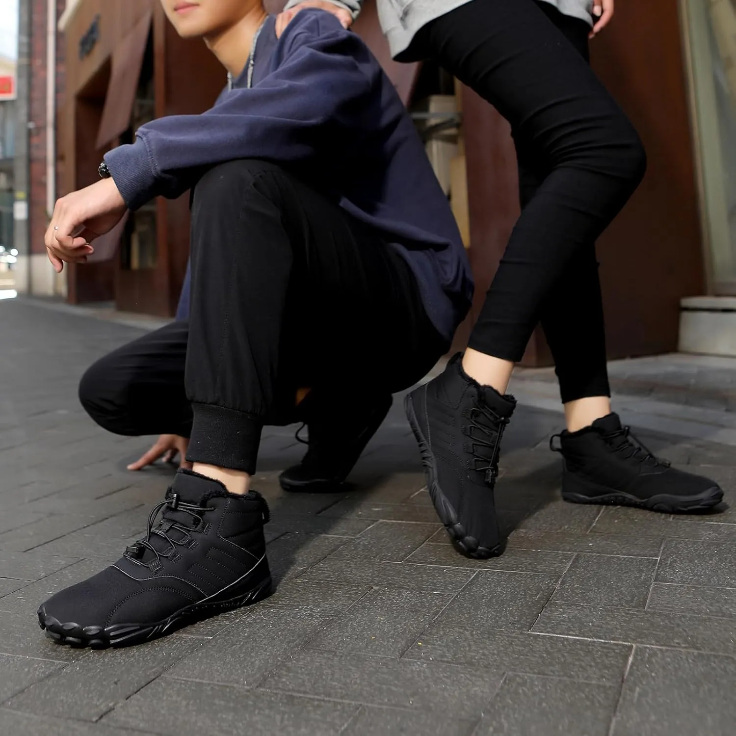 Mens Womens Hike Barefoot Minimalist Shoes Winter Footwear Zero Drop Sole Wide Toe Box Waterproof Hiking Boots Women Warm and comfortable