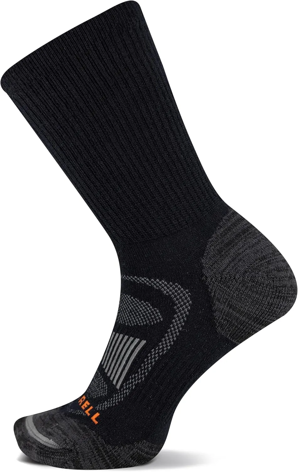 Merrell Men's and Women's Zoned Cushioned Wool Hiking Crew Socks-1 Pair Pack-Breathable Arch Support