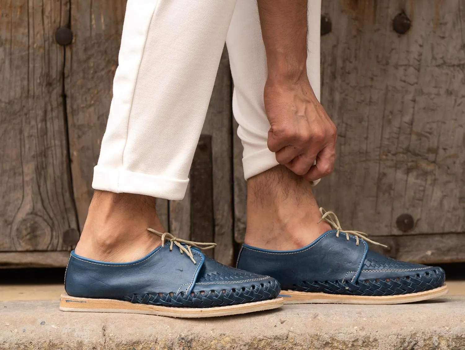 Mexico en la Piel: Handcrafted Men's Genuine Leather Lace-Up Huarache Sandals Shoes - Versatile & Durable