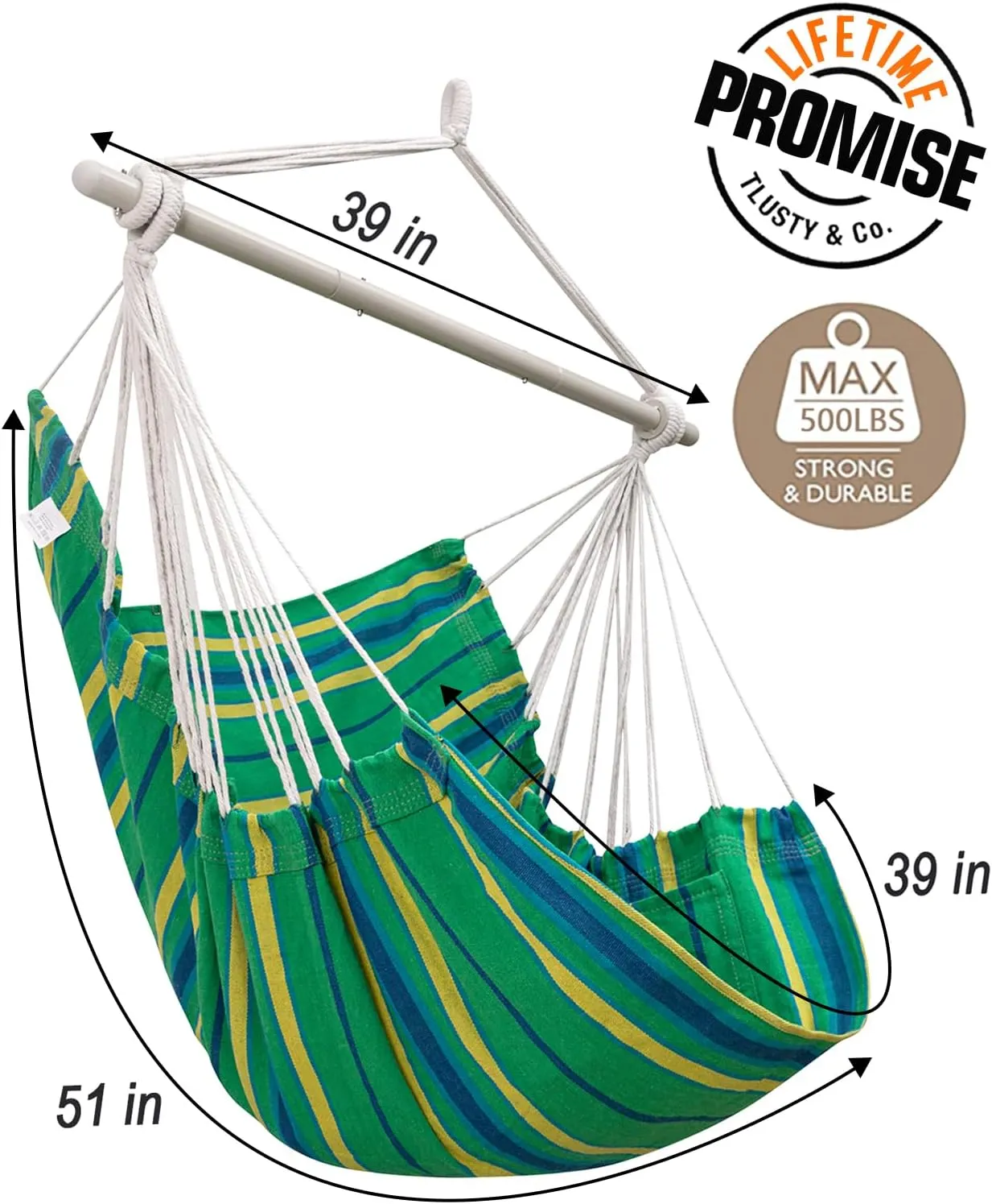 Miztli Hammock Chair with Hanging Chair Cover – Max 500 Lbs, Steel Spreader Bar with Anti-Slip Rings, Comfortable Indoor & Outdoor Hanging Chair – Includes Protective Waterproof Cover (57x45.5 in)