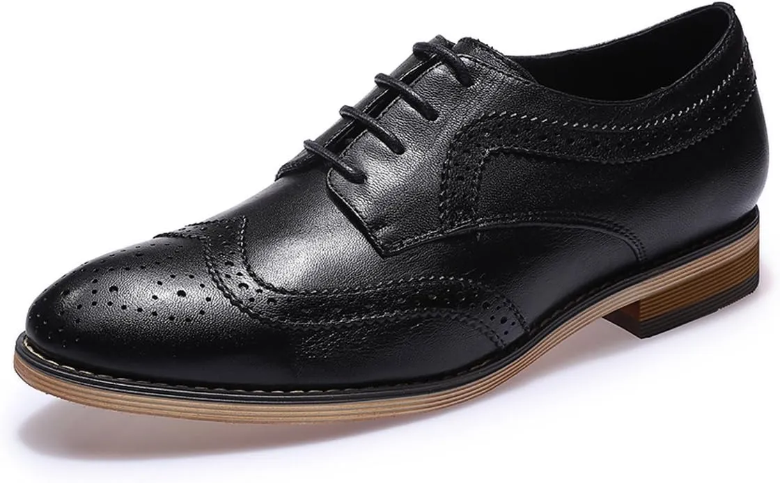 Mona flying Casual Wing Tip Oxfords Brogue for Women Ladies Handmade Lace up Leather Derby Shoes
