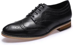 Mona flying Casual Wing Tip Oxfords Brogue for Women Ladies Handmade Lace up Leather Derby Shoes
