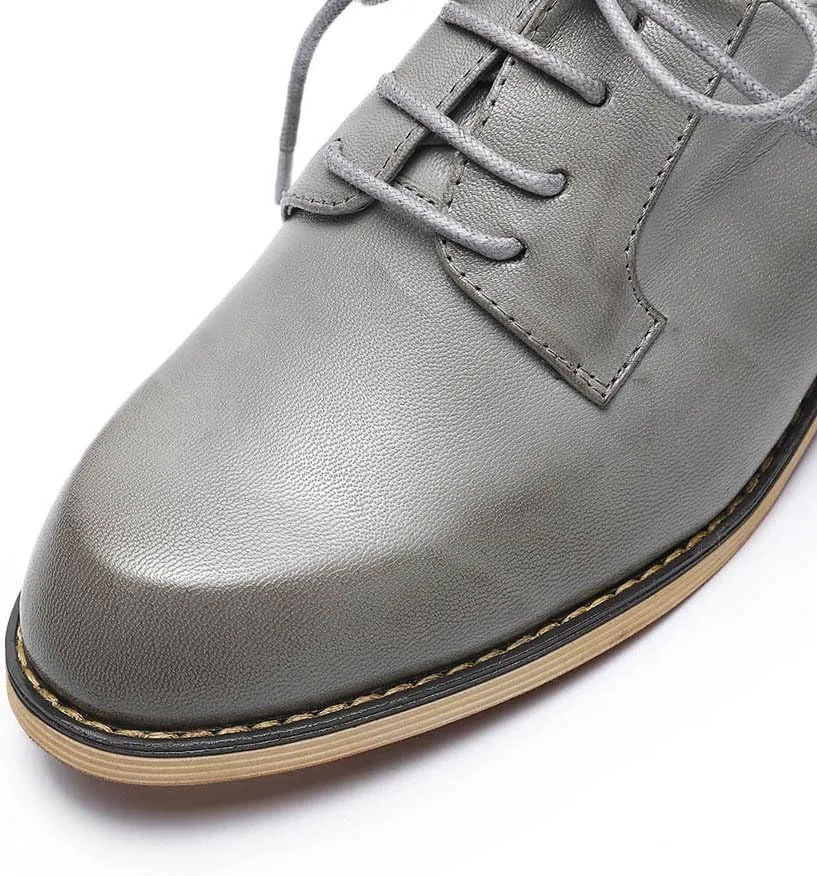 Mona flying Women's Handmade Dress Oxfords Derby Comfy Lace up Leather Shoes for Ladies