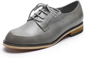 Mona flying Women's Handmade Dress Oxfords Derby Comfy Lace up Leather Shoes for Ladies