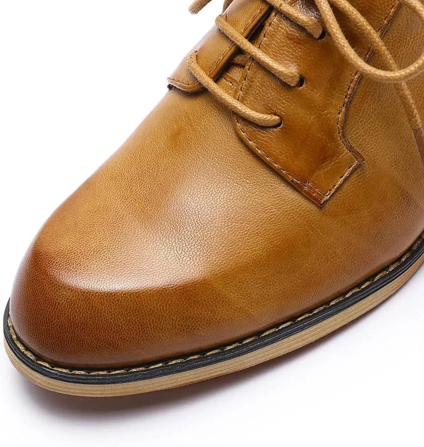 Mona flying Women's Handmade Dress Oxfords Derby Comfy Lace up Leather Shoes for Ladies
