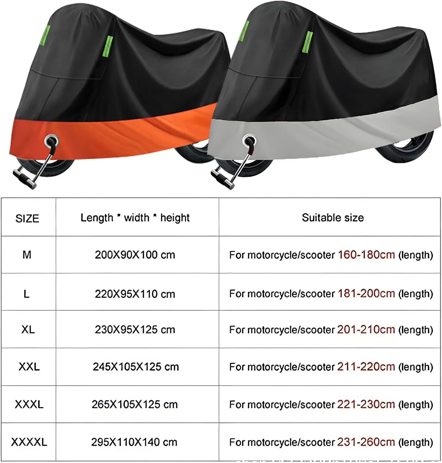 Motorcycle Cover for Bultaco Streaker 125 Indoor Outdoor Motorcycle Protective Cover Duty Sun Rain Cover Exterior Accessories,Black Orange-M (200 * 90 * 100cm)