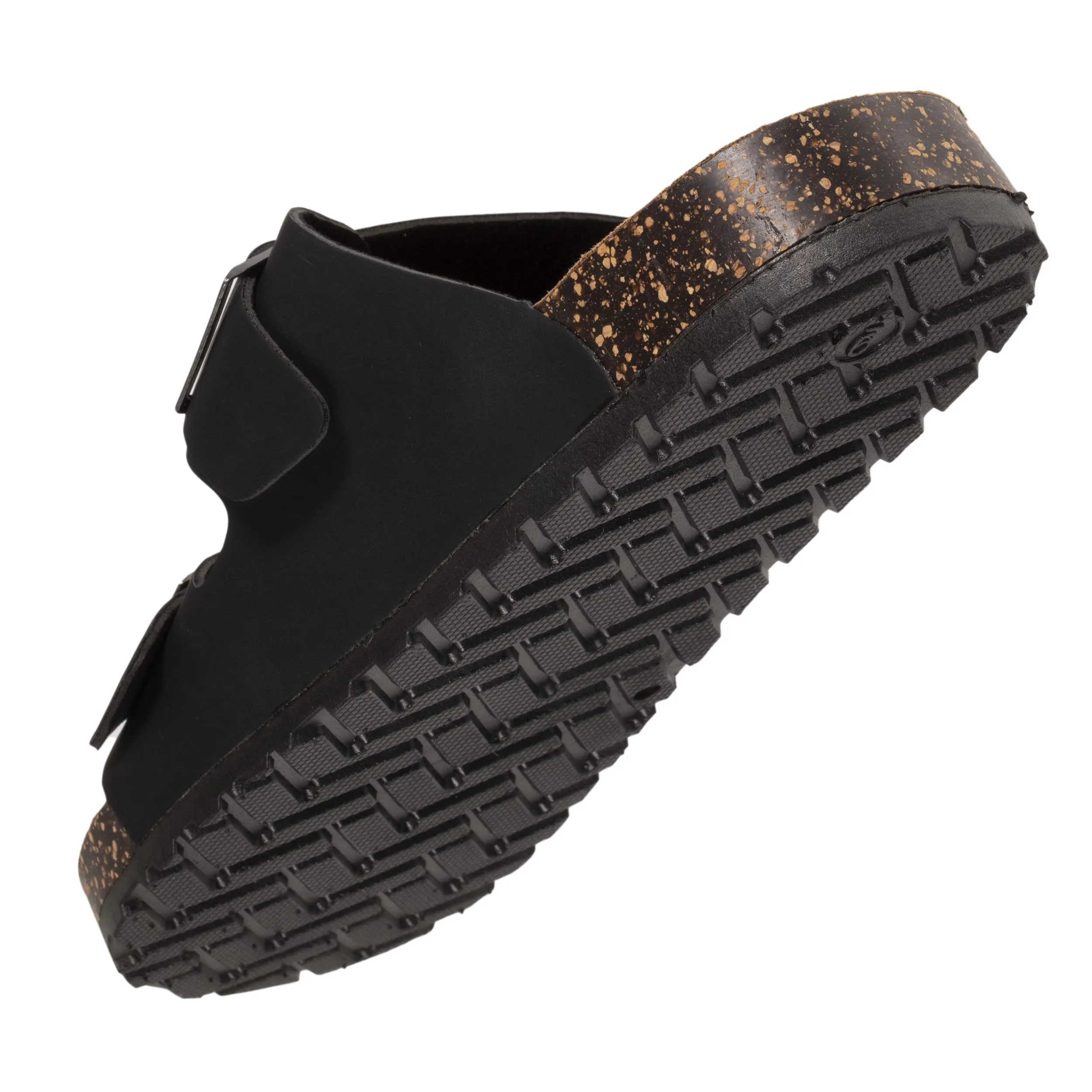 Mules sandales Homme confort double boucle Noir