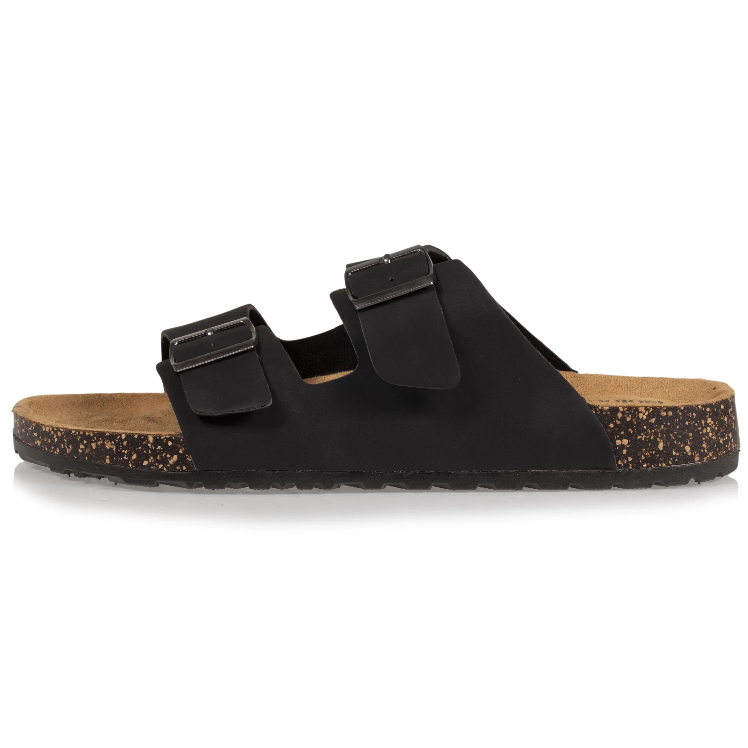 Mules sandales Homme confort double boucle Noir
