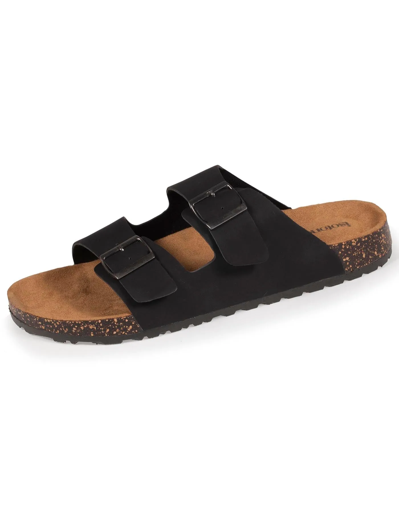 Mules sandales Homme confort double boucle Noir