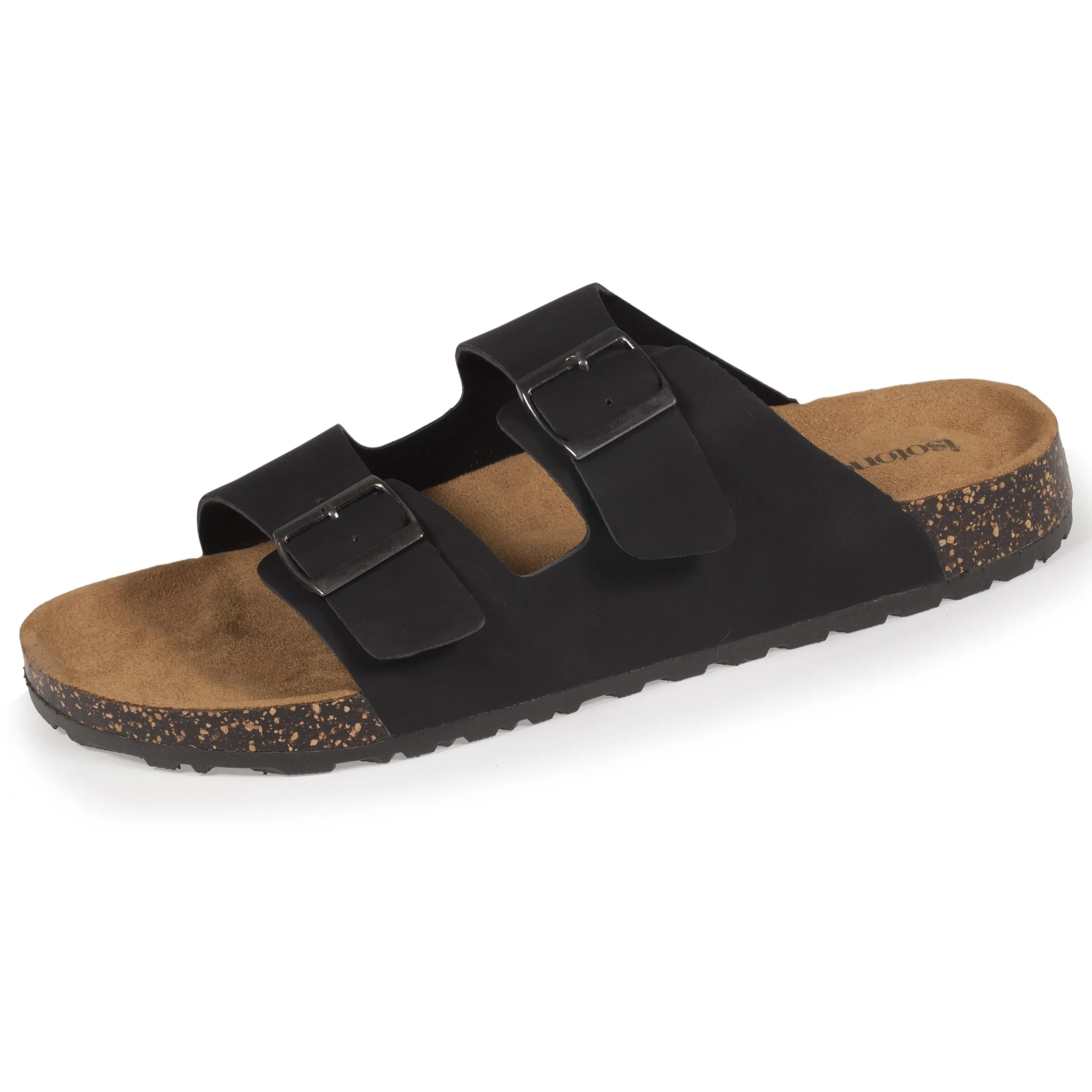 Mules sandales Homme confort double boucle Noir