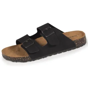 Mules sandales Homme confort double boucle Noir